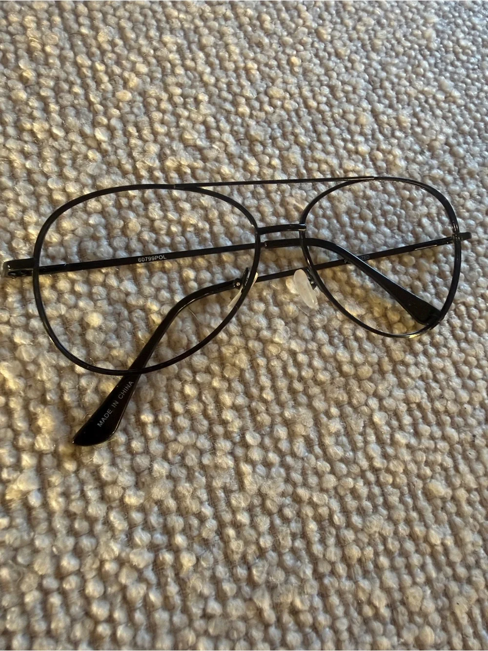 Faux Slim Round Metal no glass Eyeglasses in Black costume